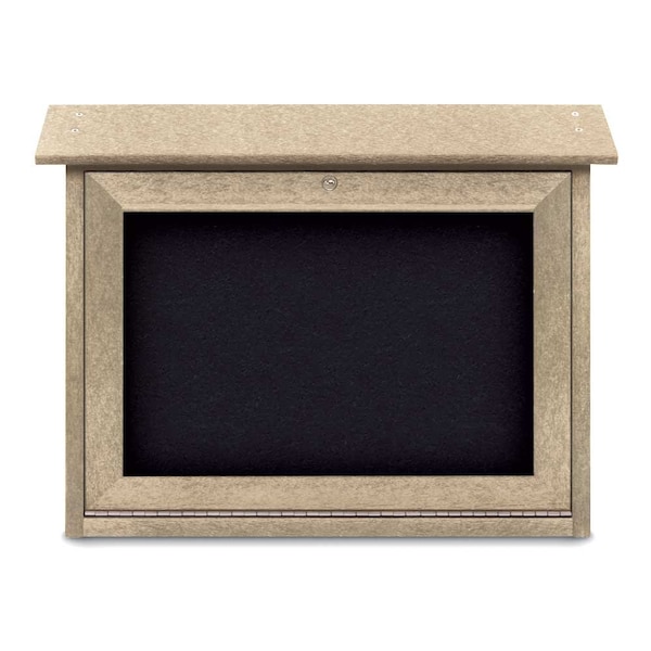 Outdoor Enclosed Combo Board, 48"x36", Black Frame/Black Porc & Surf